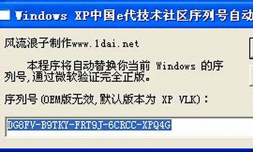 xp序列号更换器破解版_xp系统更换序列号